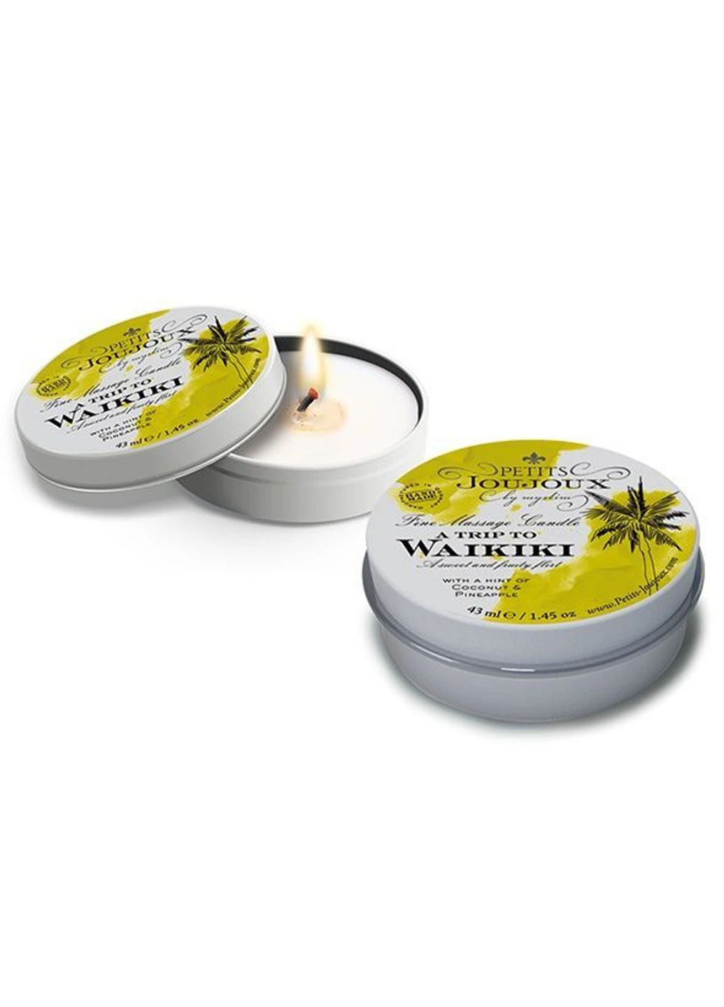 Массажная свечa - Waikiki Beach - Coconut and Pineapple (43 мл) с афродизиаками Petits Joujoux (255169366)