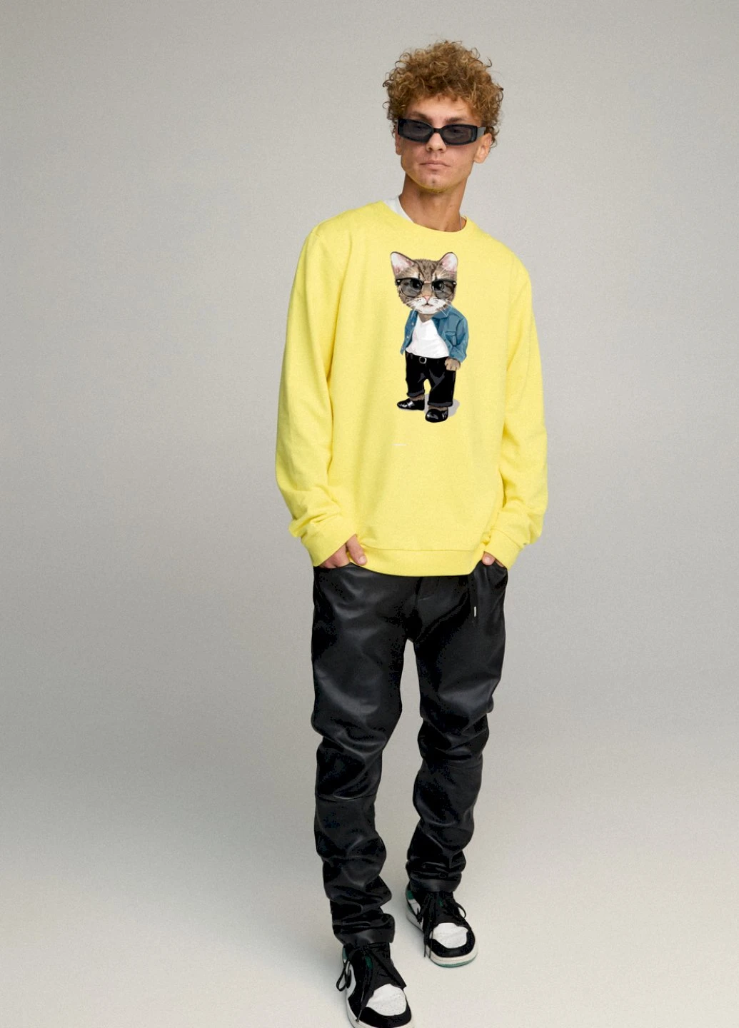 Жовтий світшот чоловічий oversize /no flis/ YAPPI (252258954)