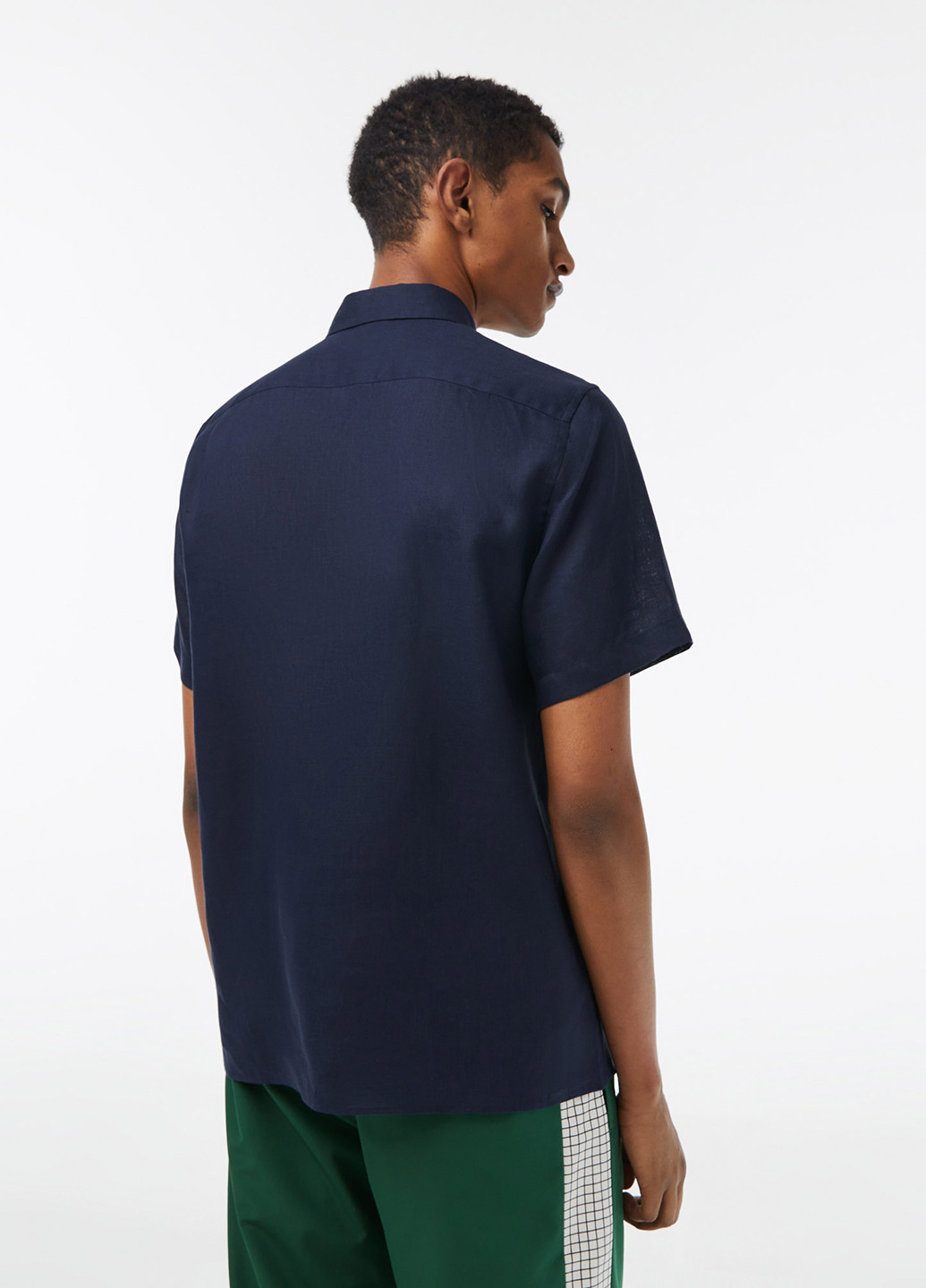 Темно-синяя кэжуал рубашка однотонная Lacoste