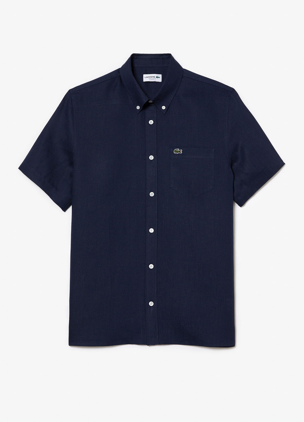 Темно-синяя кэжуал рубашка однотонная Lacoste