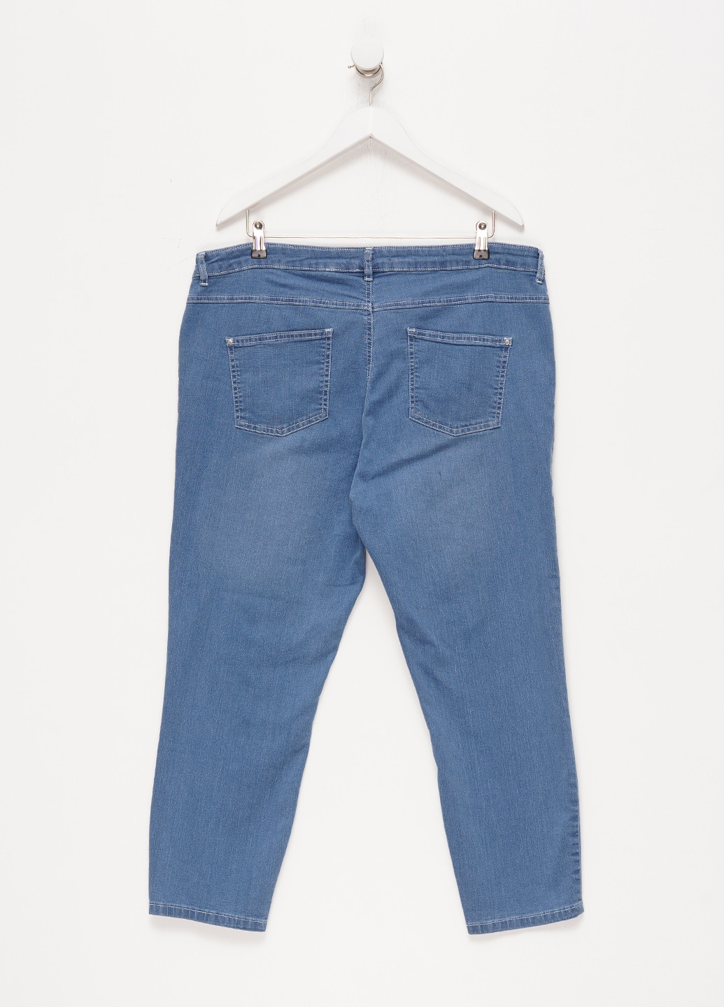Голубые зимние зауженные, укороченные джинсы Collection L