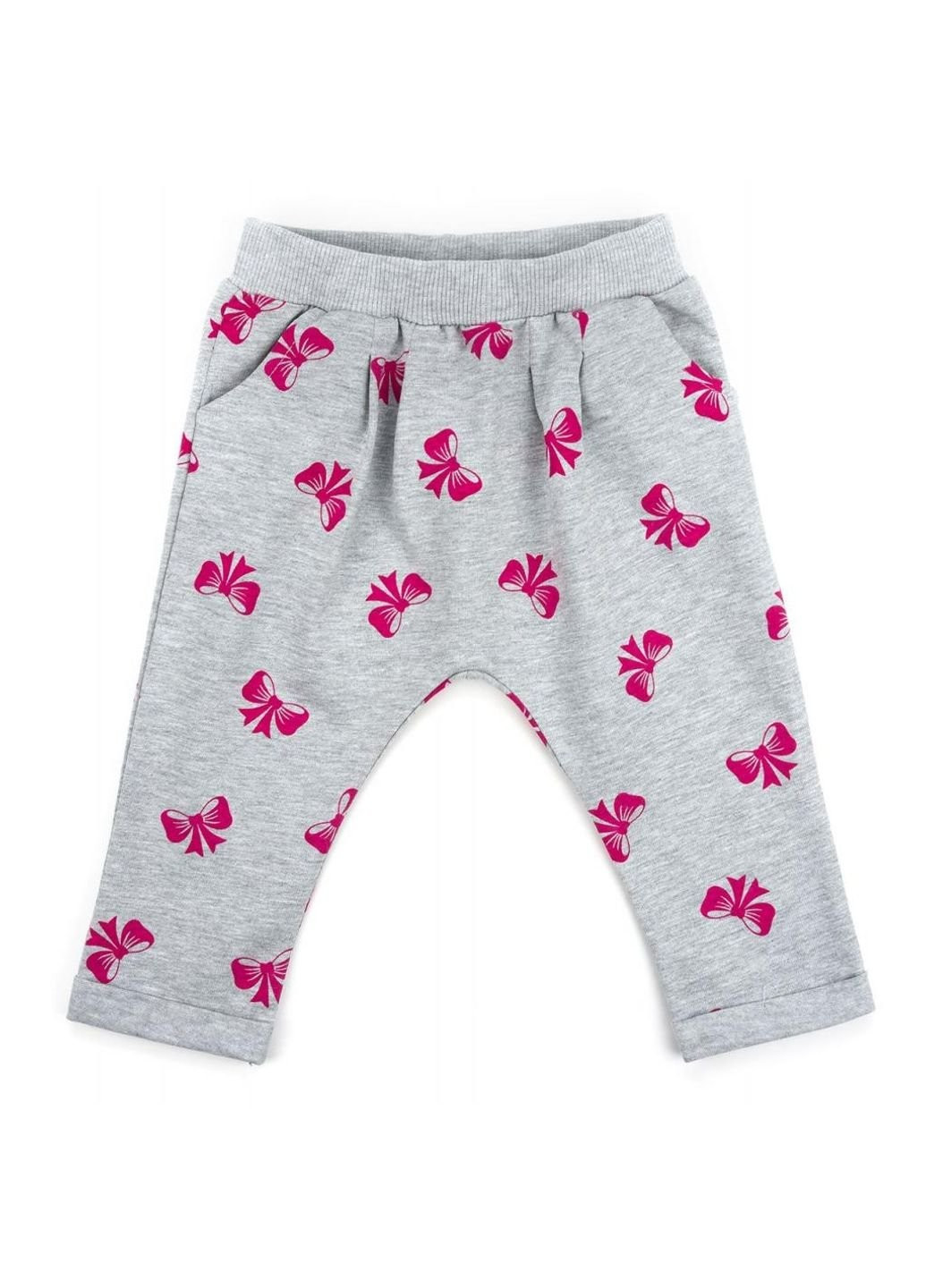 Серый демисезонный костюм десткий с бантиками (10527-74g-gray) Breeze