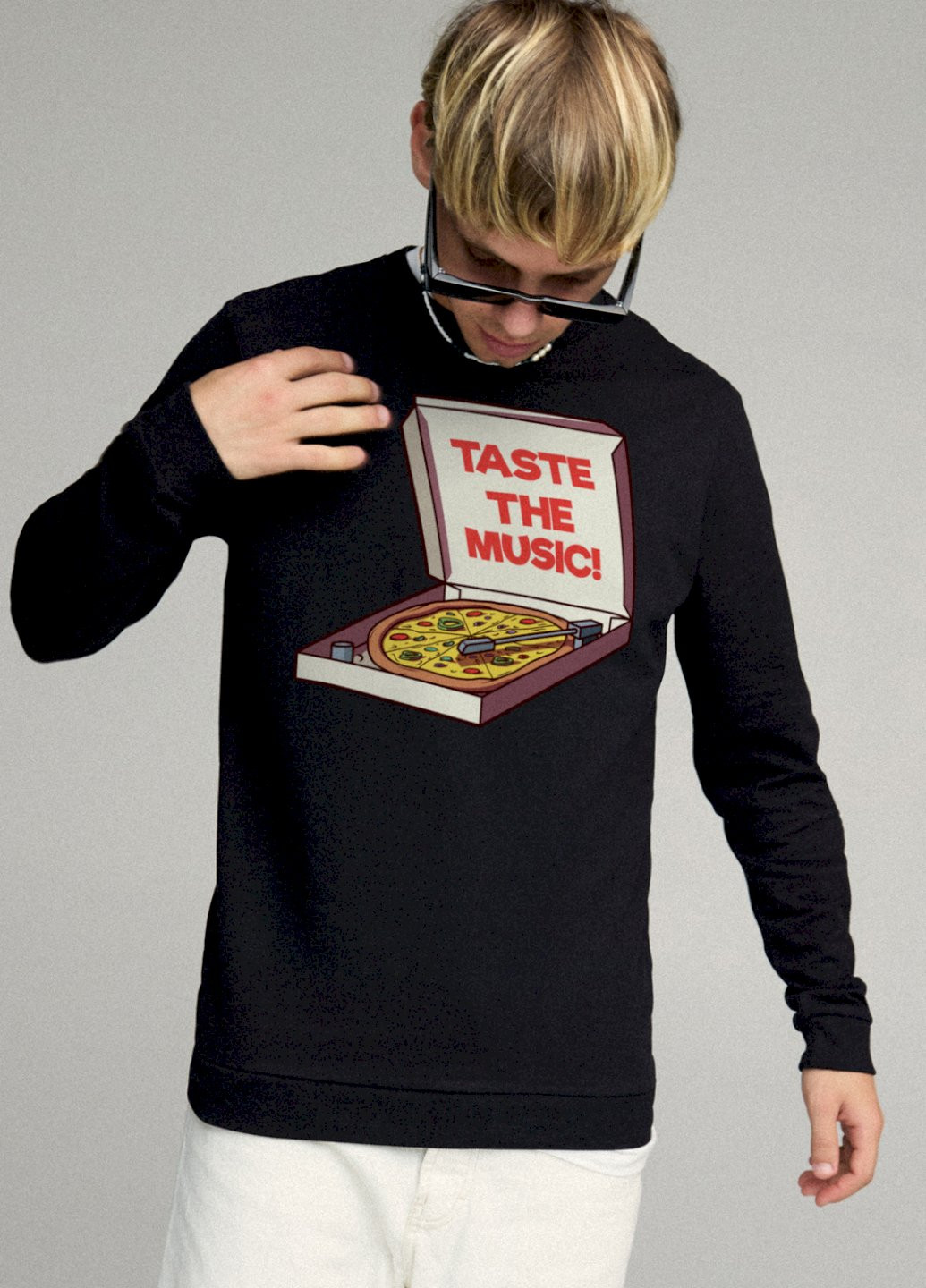 Чорний свитшот мужской basic /no flis/ YAPPI малюнок (254557786)