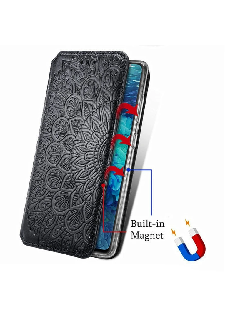 Шкіряний чохол книжка Mandala (PU) для Huawei P Smart (2021) / Y7a Чорний (is_00000041391_7) Getman (250500473)