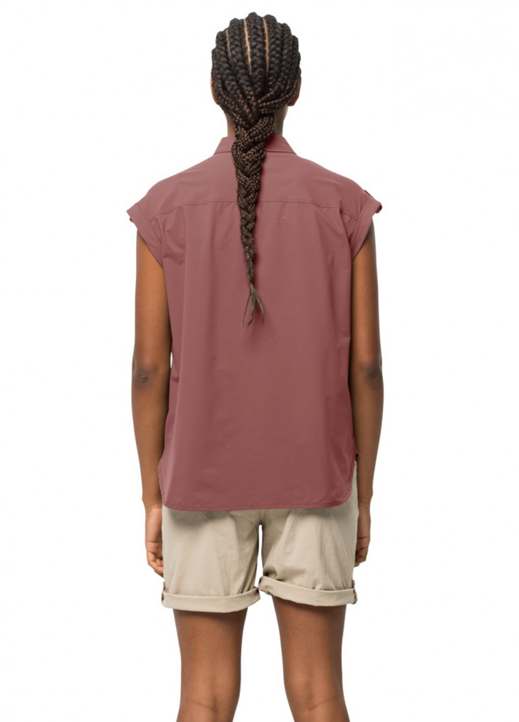 Темно-розовая летняя блуза Jack Wolfskin LIGHT WANDER SHIRT W