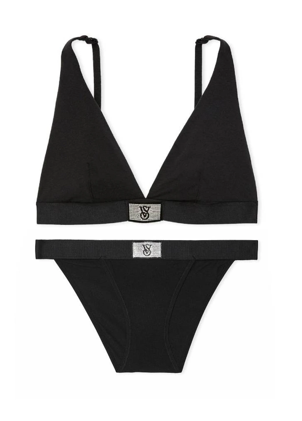 Чорний демісезонний комплект (бюстгальтер, трусики) Victoria's Secret