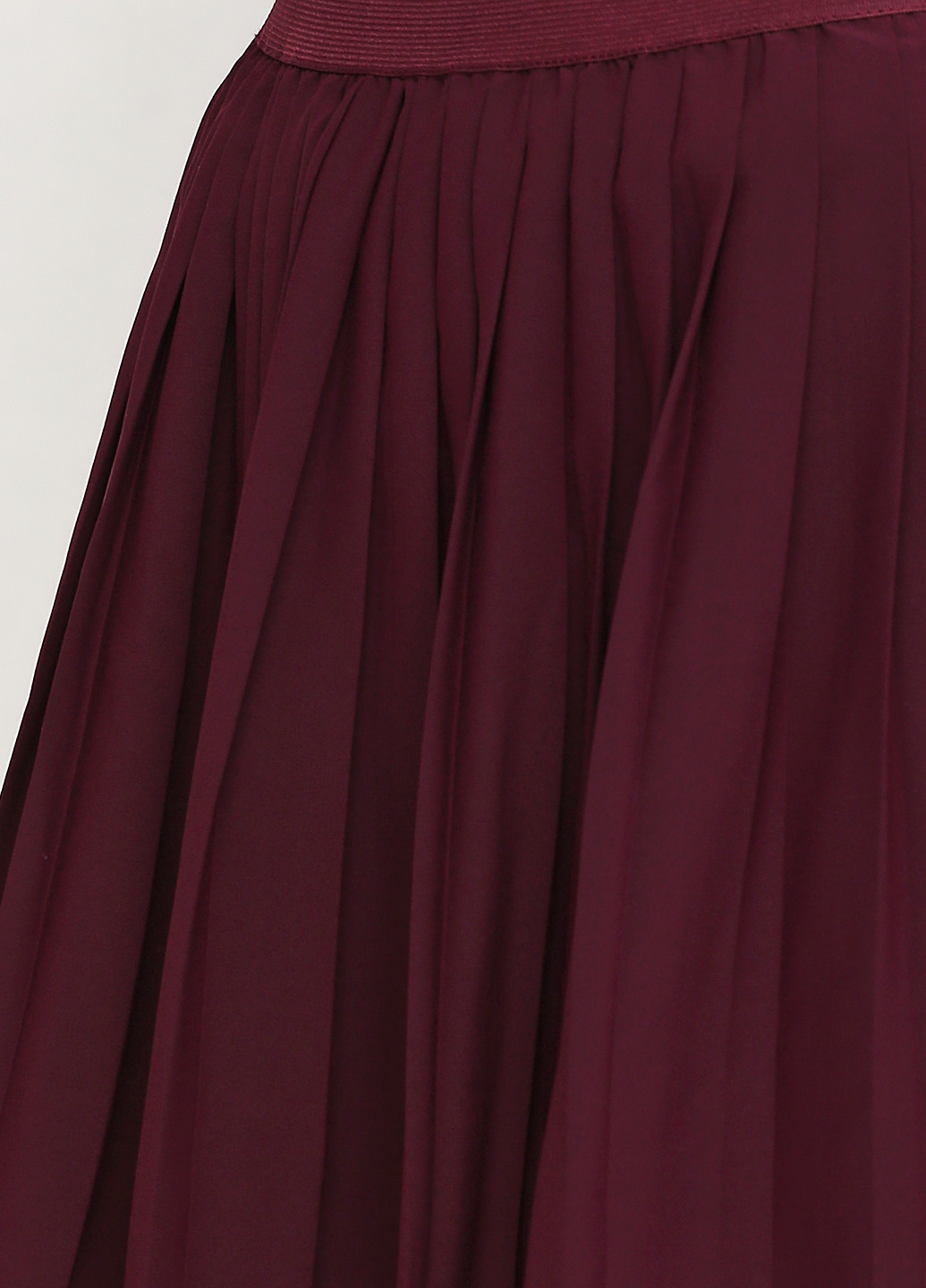 Бордовая кэжуал однотонная юбка H&M клешированная, плиссе