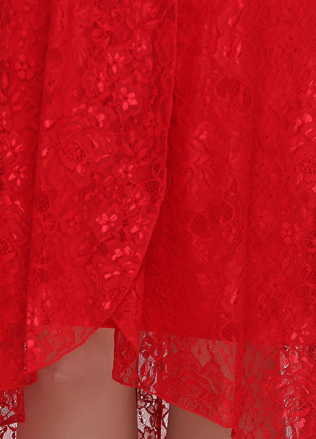 Красное вечернее платье со шлейфом Ashley Brooke однотонное