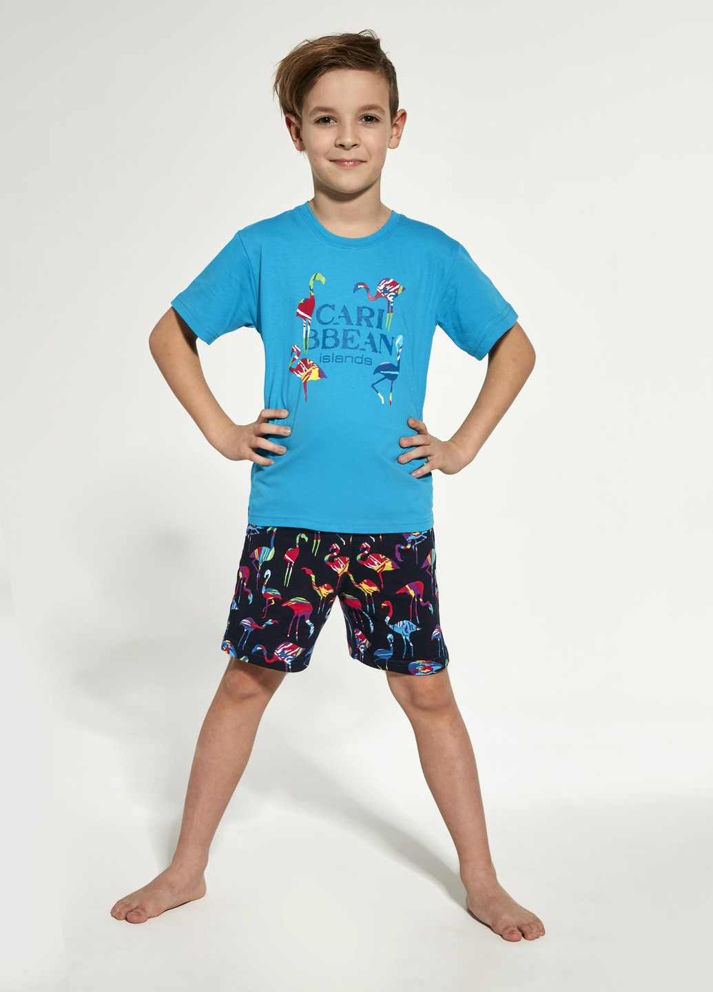 Темно-бирюзовая піжама для хлопчиків-підлітків 99 caribbean 134-140 бірюзово-синій 790-22 Cornette