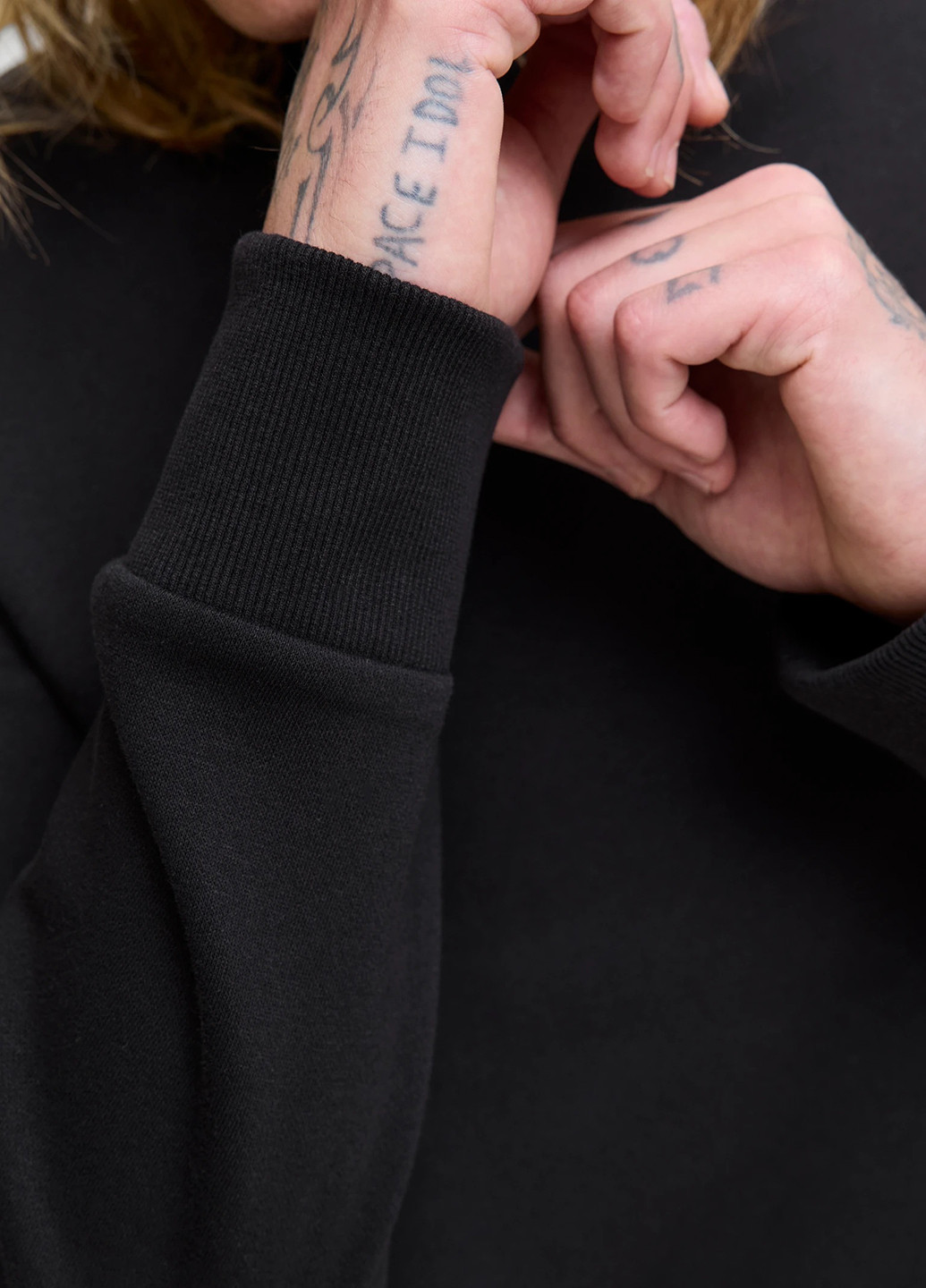 Чорний світшот Jack & Jones логотип без декору (354686445)