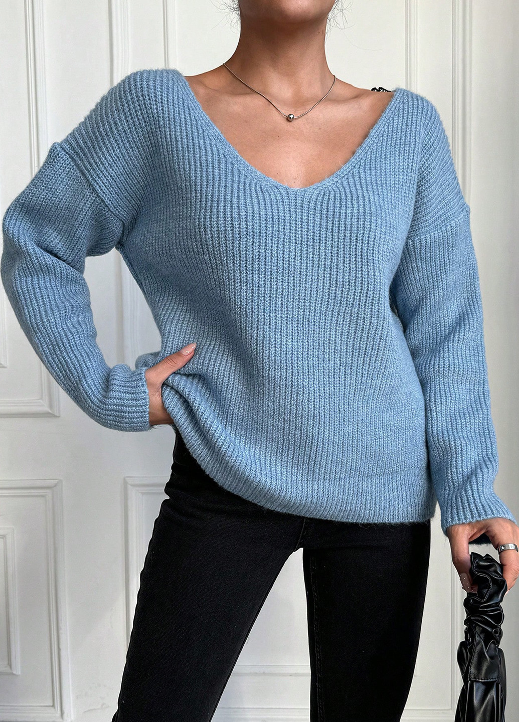Блакитний демісезонний пуловер пуловер SHEIN