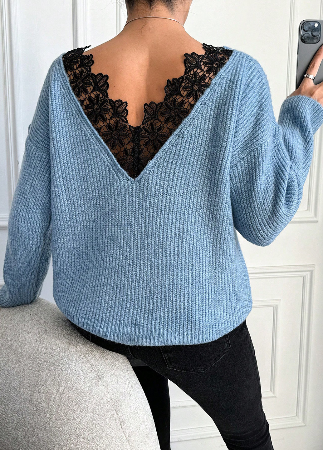 Блакитний демісезонний пуловер пуловер SHEIN