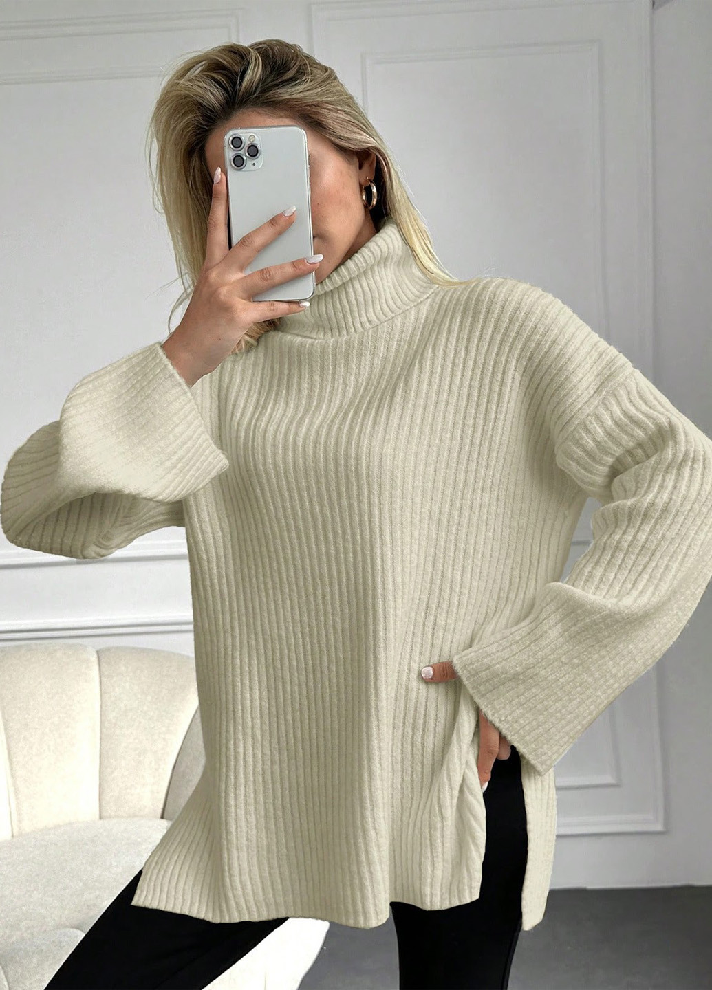 Светло-бежевый демисезонный свитер SHEIN