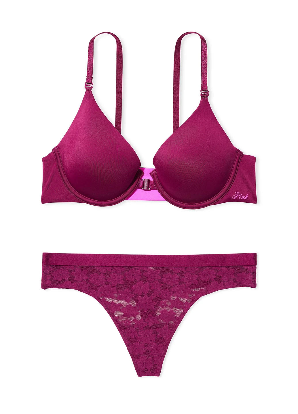 Бузковий демісезонний комплект (бюстгальтер, трусики) Victoria's Secret