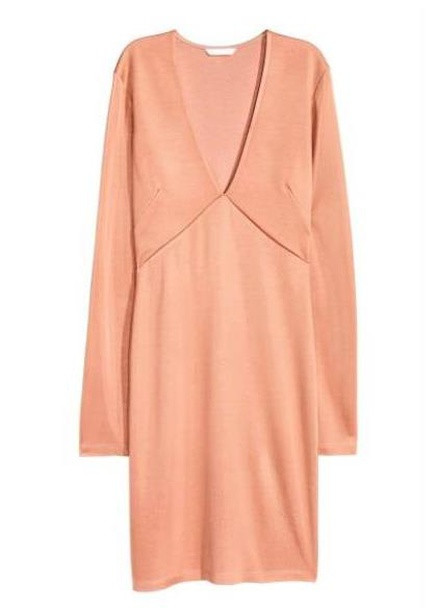 Оранжевое кэжуал облегающее платье H&M однотонное