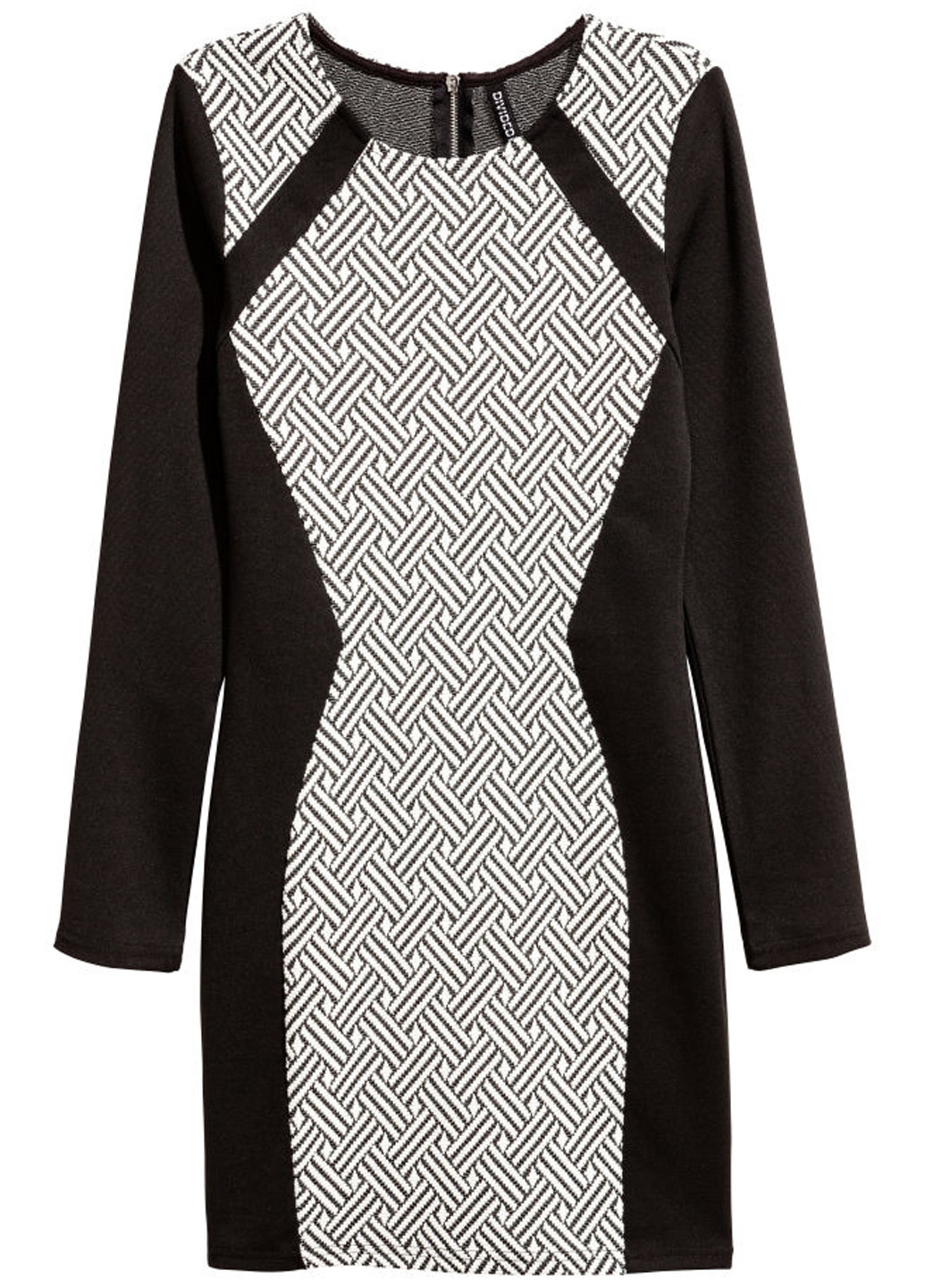 Черное кэжуал платье футляр H&M с орнаментом