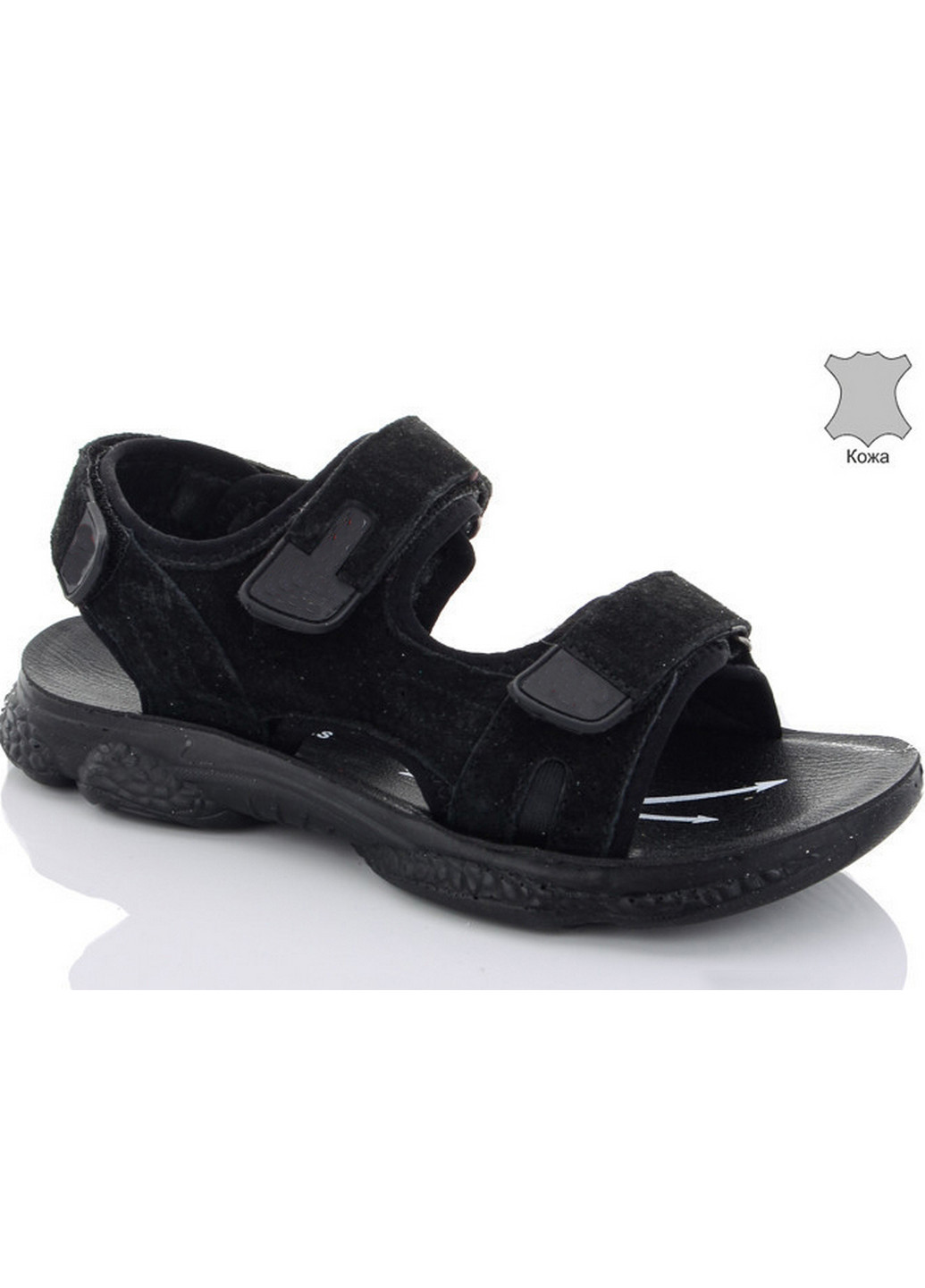 Черные кэжуал кожаные сандалии gg336-4a 42 черный Солнце