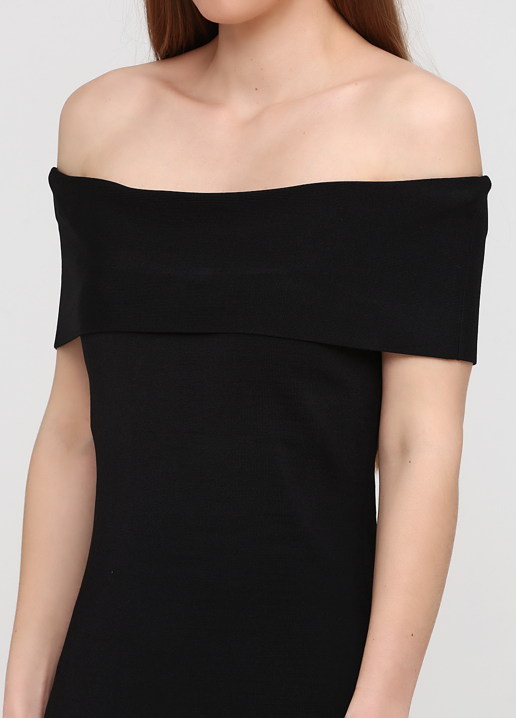 Черное кэжуал платье с открытыми плечами Alexander Wang однотонное