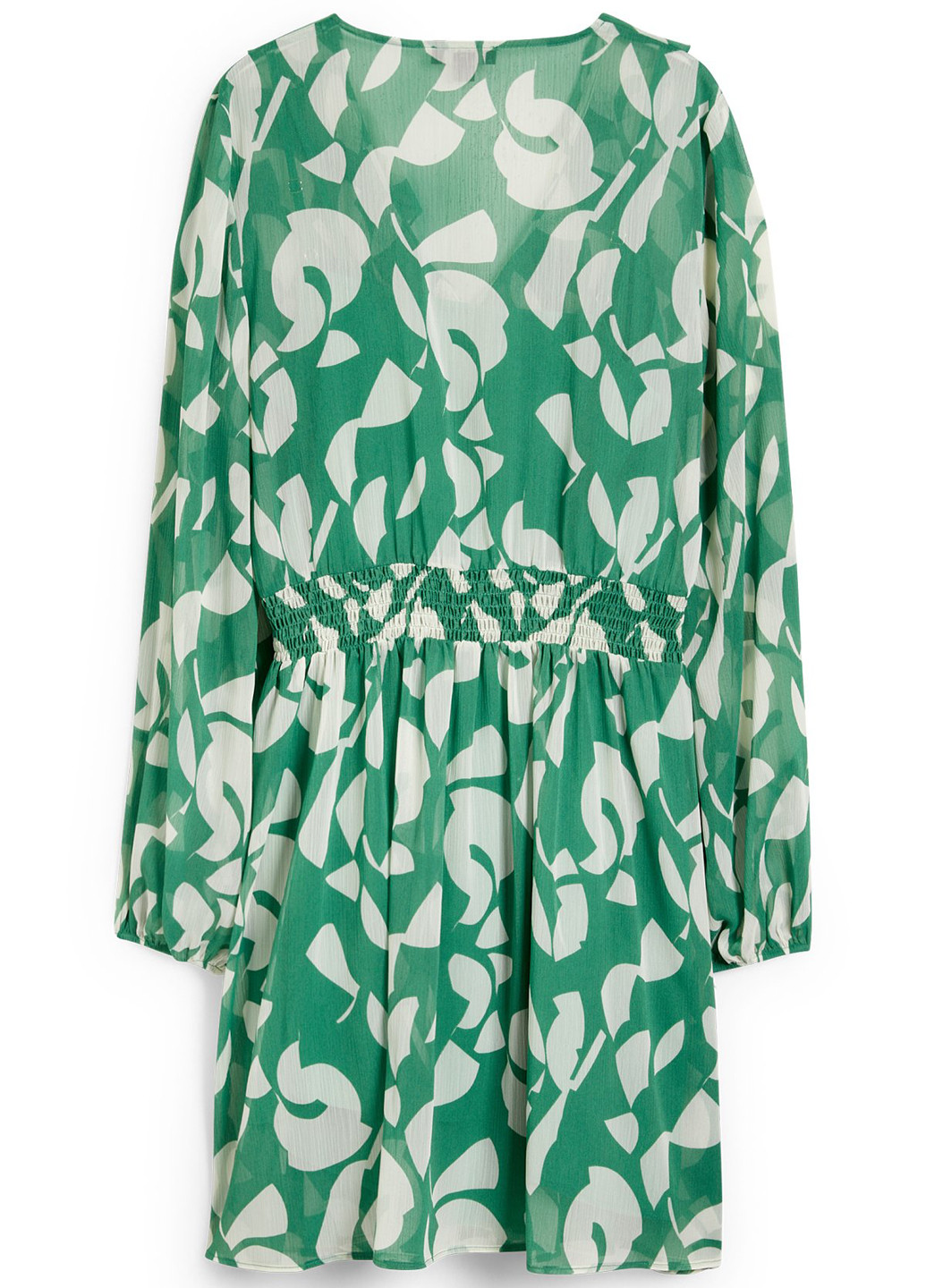 Зеленое кэжуал платье клеш C&A с абстрактным узором