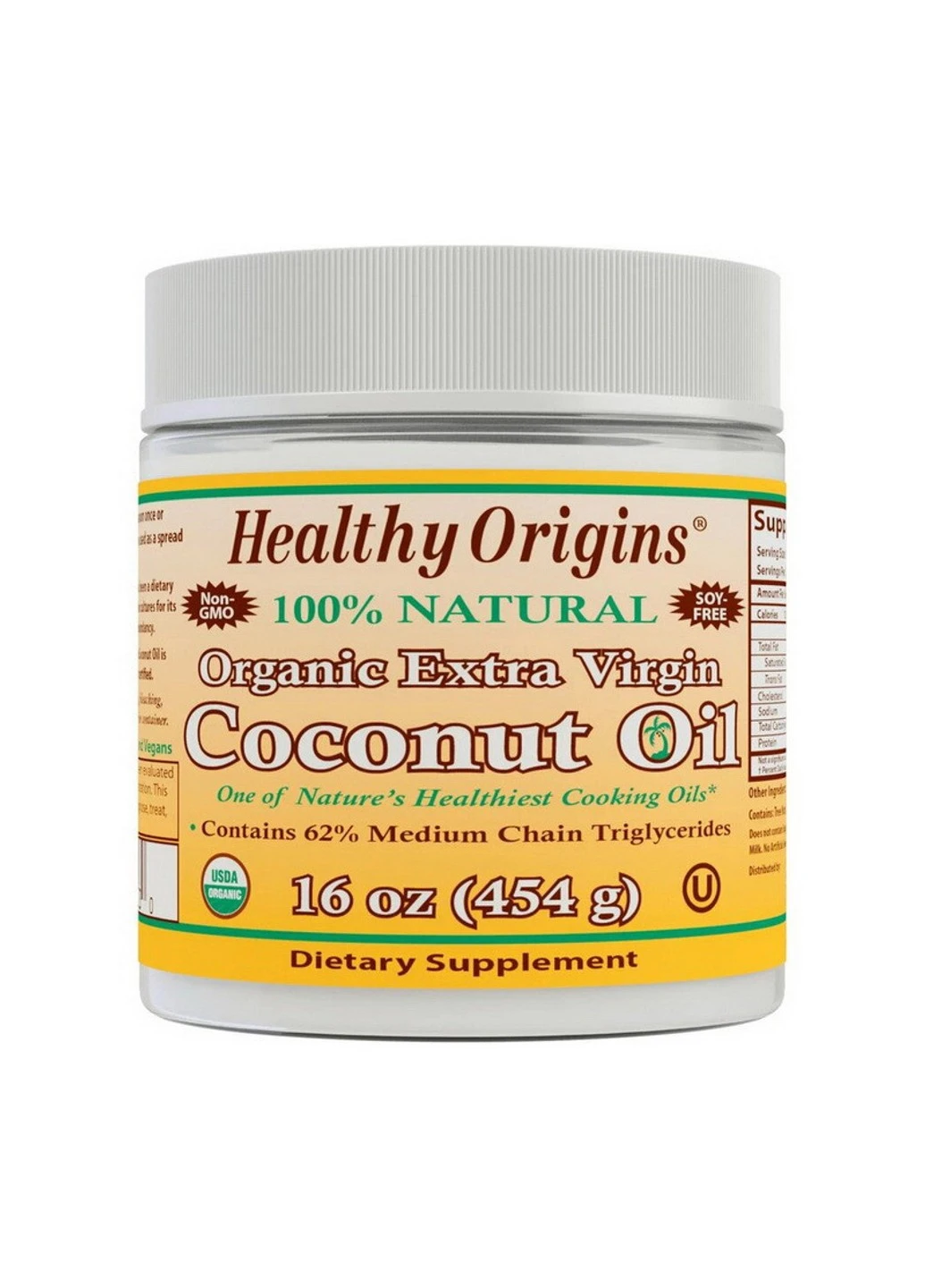 Кокосовое масло Coconut Oil Extra Virgil (454 г) хелси ориджинс Healthy Origins (255410609)