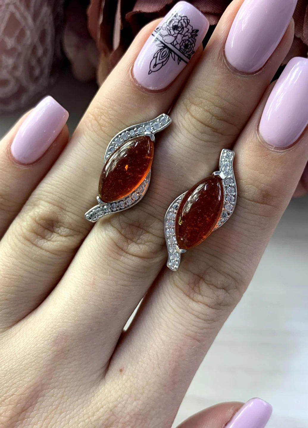 Сережки Silver Flame (152532965)