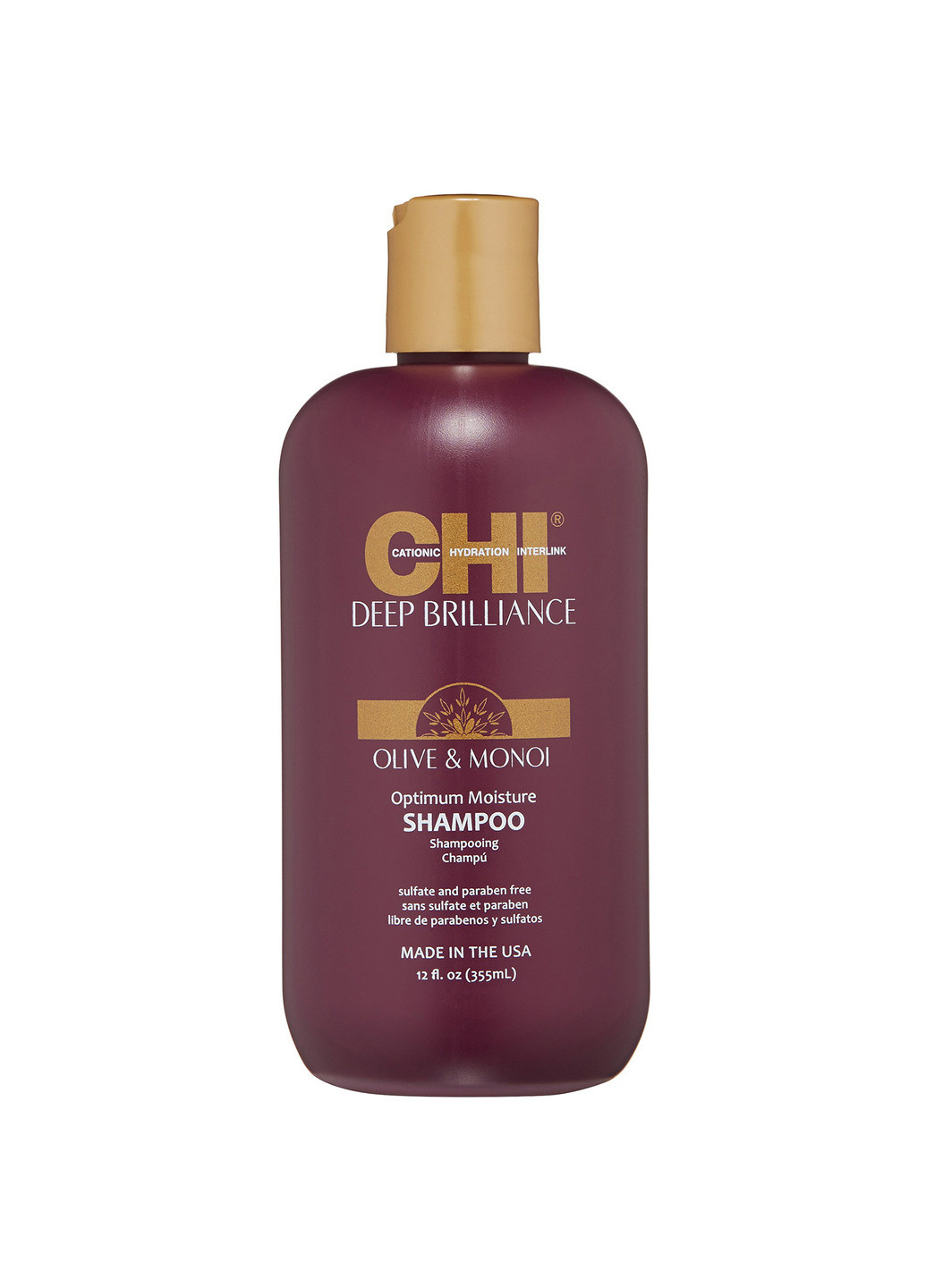 Увлажняющий шампунь для поврежденных волос Deep Brilliance Olive & Monoi Optimum Moisture Shampo 355 мл CHI (201695206)