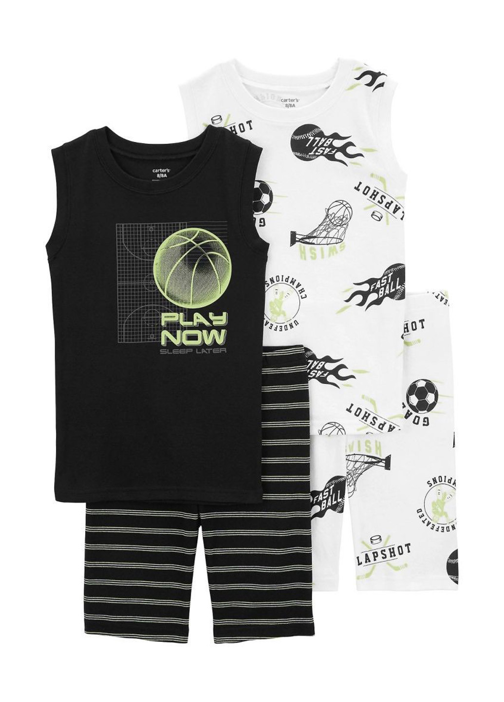 Черно-белая всесезон пижама (майка, шорты) (2 шт.) майка + шорты Carter's