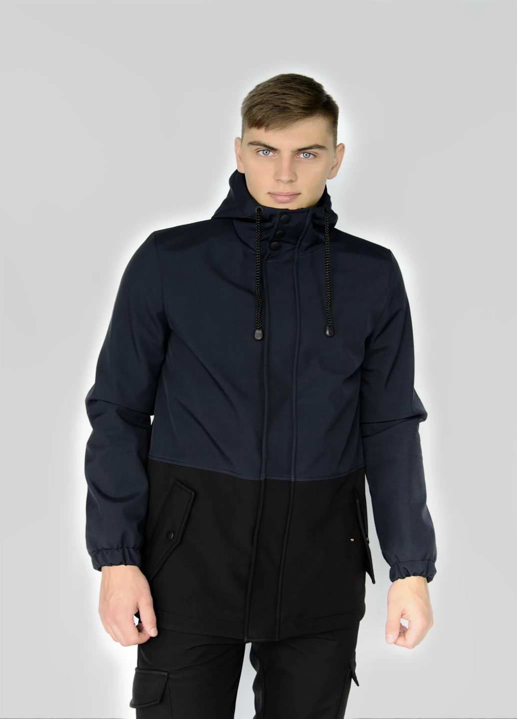 Синяя демисезонная куртка softshell "citizen" сине-черная Intruder