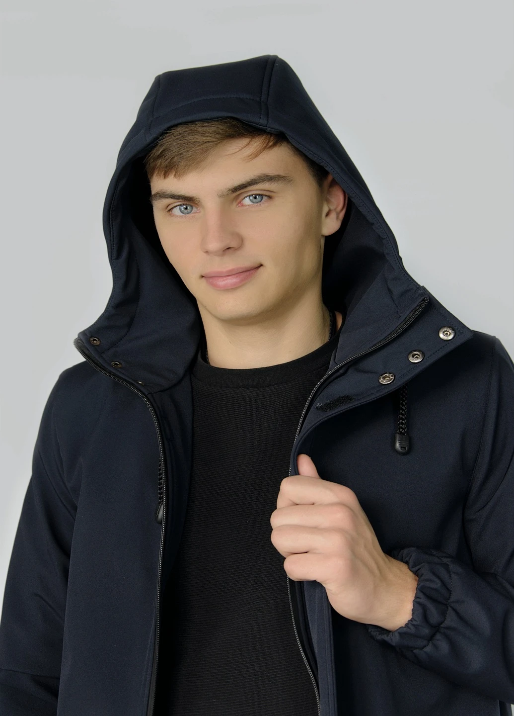 Синяя демисезонная куртка softshell "citizen" сине-черная Intruder