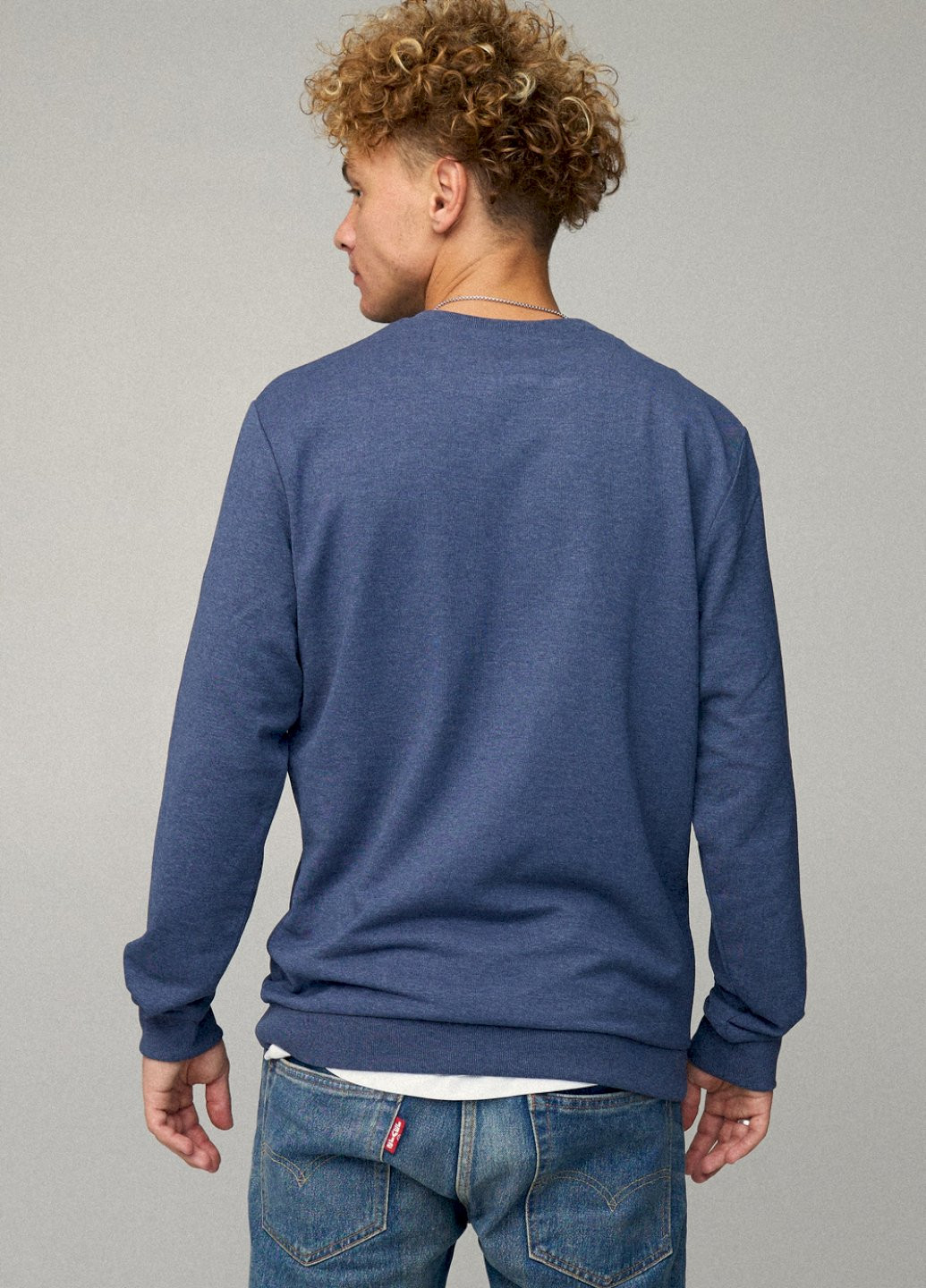 Синий свитшот мужской basic /no flis/ YAPPI (252386583)