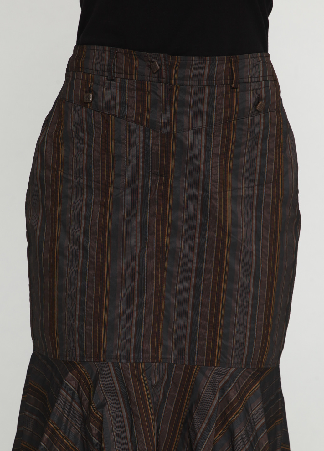 Темно-коричневая кэжуал однотонная юбка Stefanie L миди