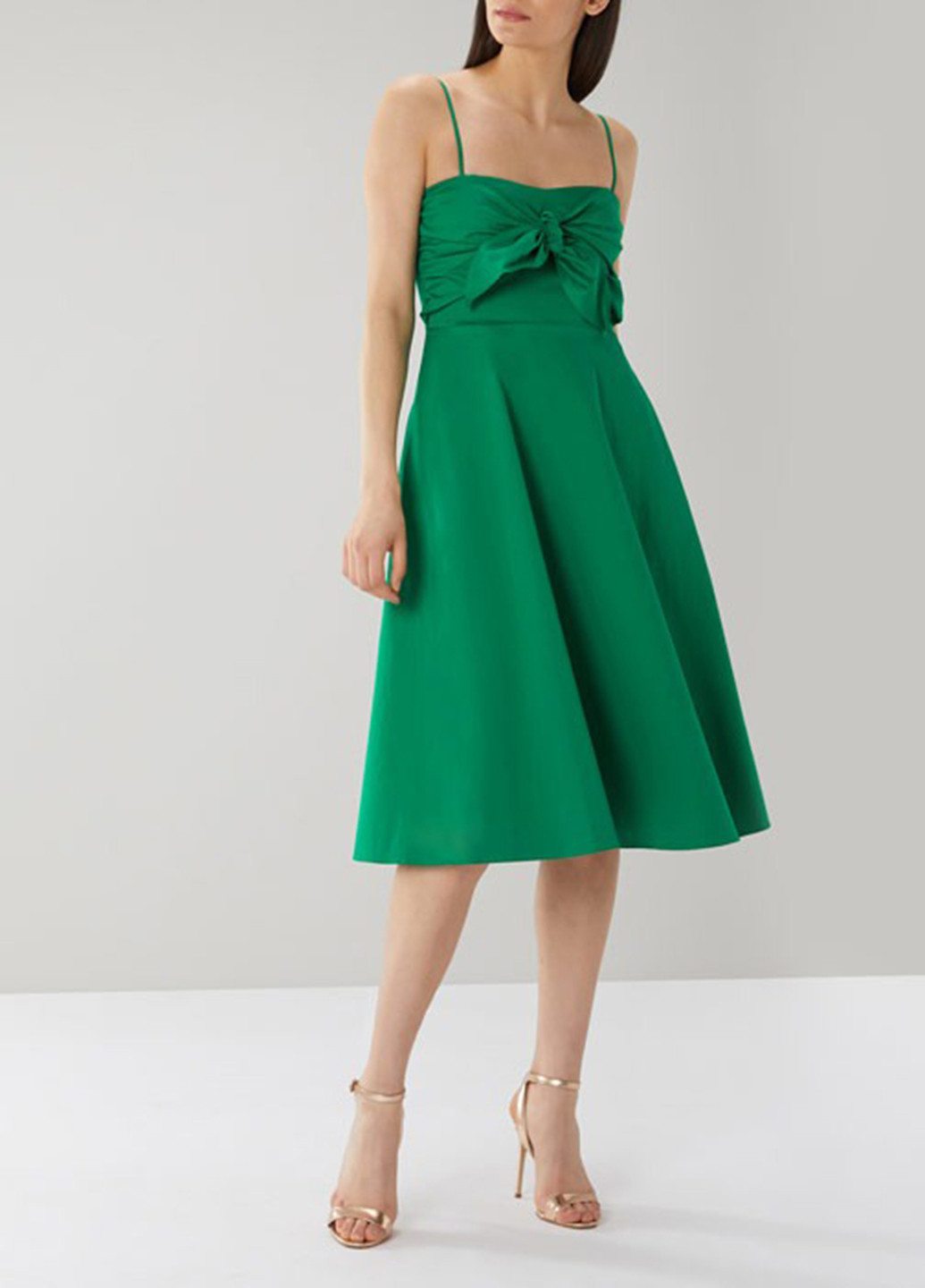 Зеленое коктейльное платье клеш Coast однотонное