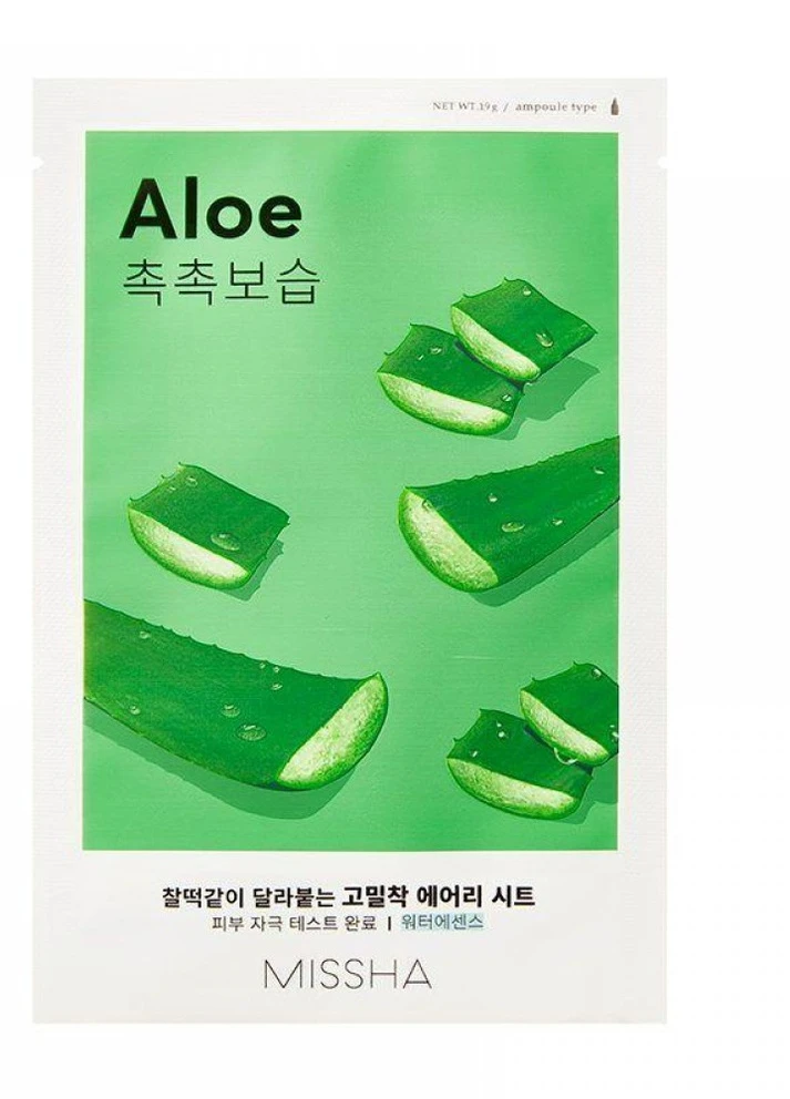 Маска для обличчя з екстрактом алое Airy Fit Sheet Mask Aloe 19 г MISSHA (248204669)
