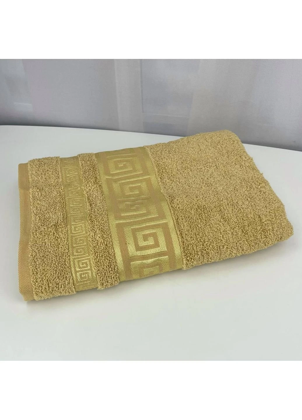 Полотенце банное махровое Febo Vip Cotton Турция 6336 желтое 70х140 см No Brand комбинированный