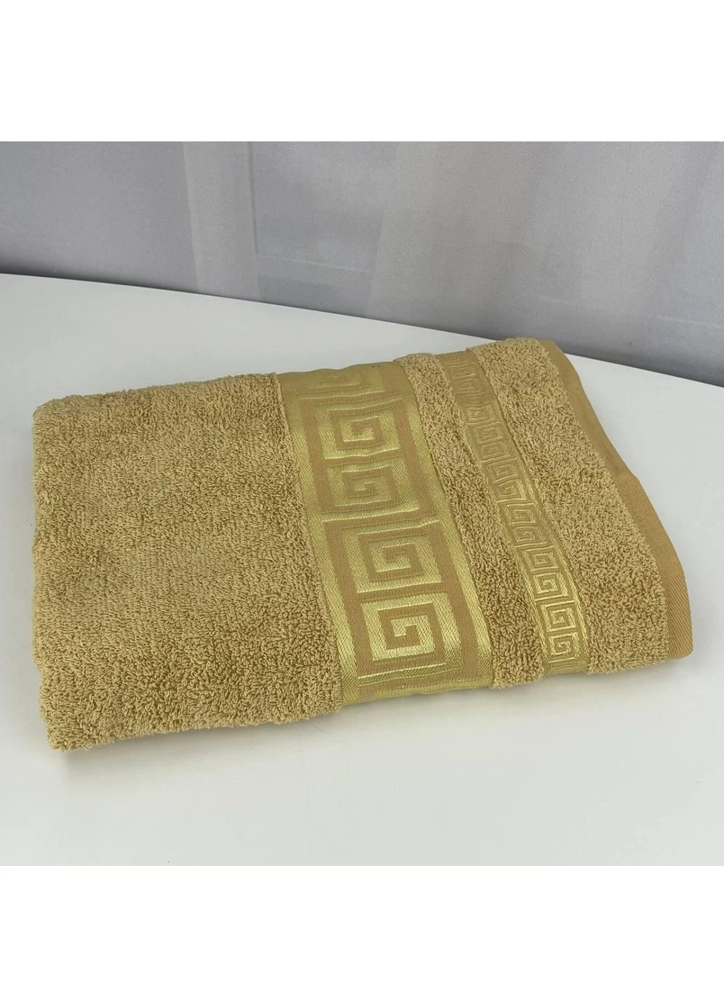 Полотенце банное махровое Febo Vip Cotton Турция 6336 желтое 70х140 см No Brand комбинированный