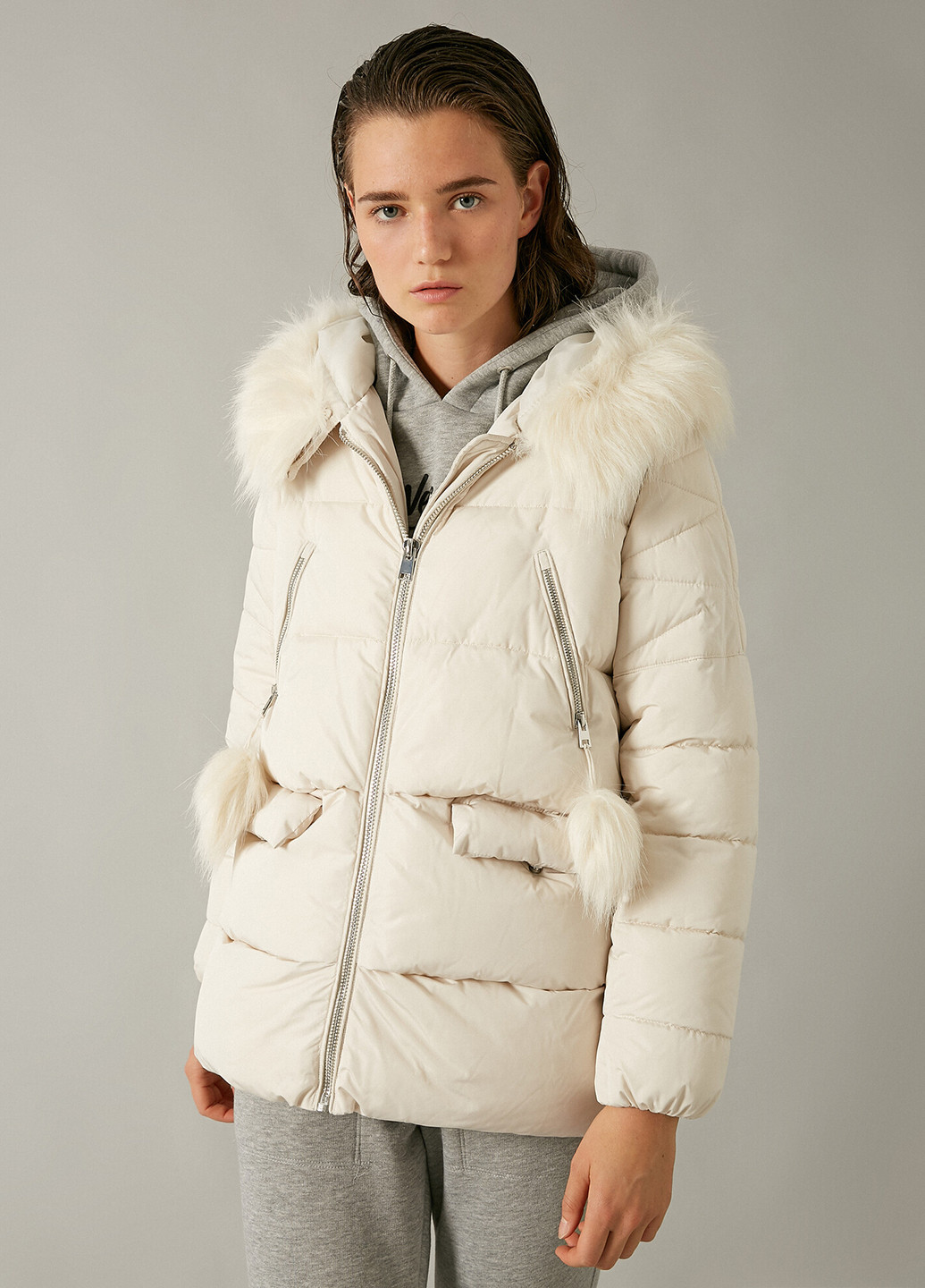 Молочная зимняя куртка KOTON