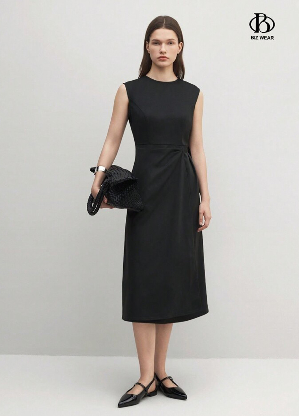 Темно-сіра кежуал, ділова сукня SHEIN однотонна