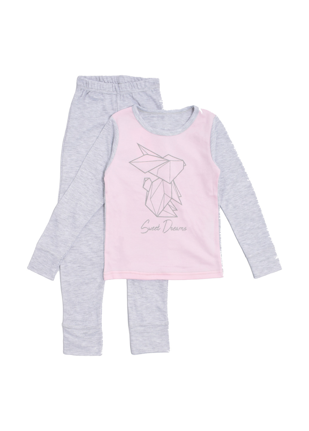 Сіра всесезон піжама (лонгслів, брюки) Фламинго