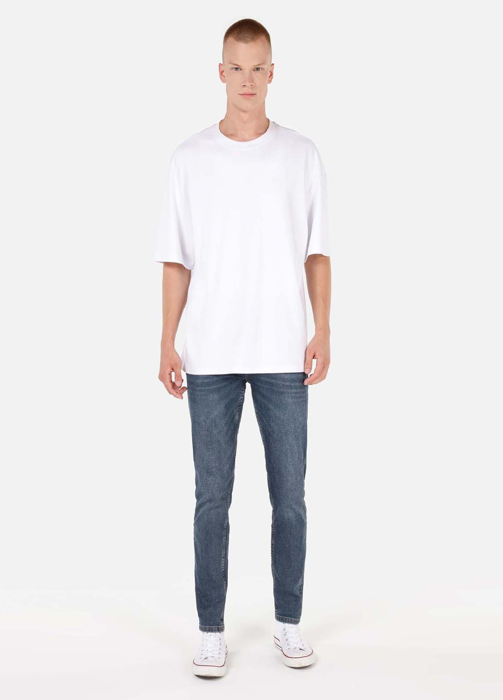 Серо-синие демисезонные скинни джинсы Colin's