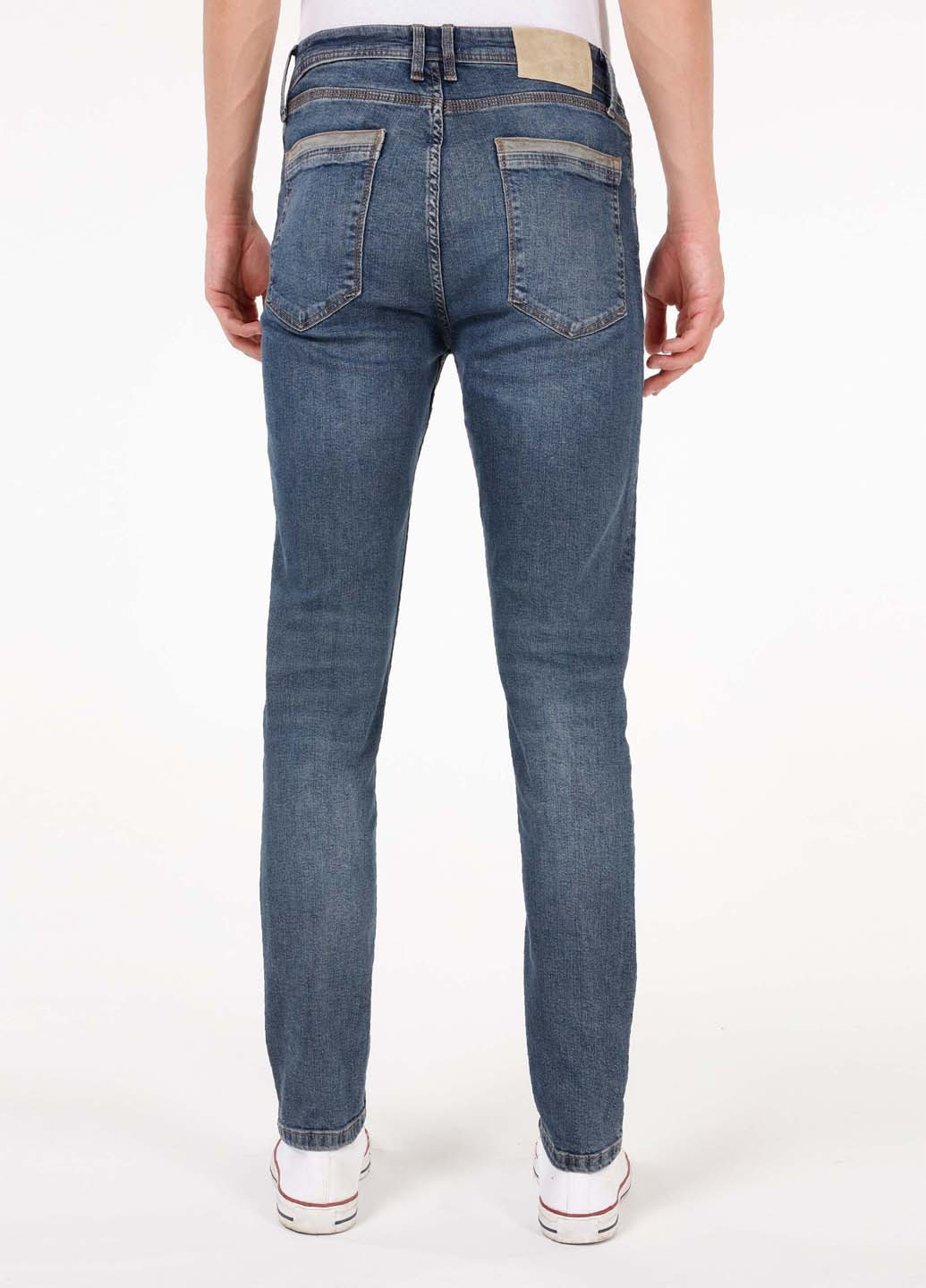 Серо-синие демисезонные скинни джинсы Colin's