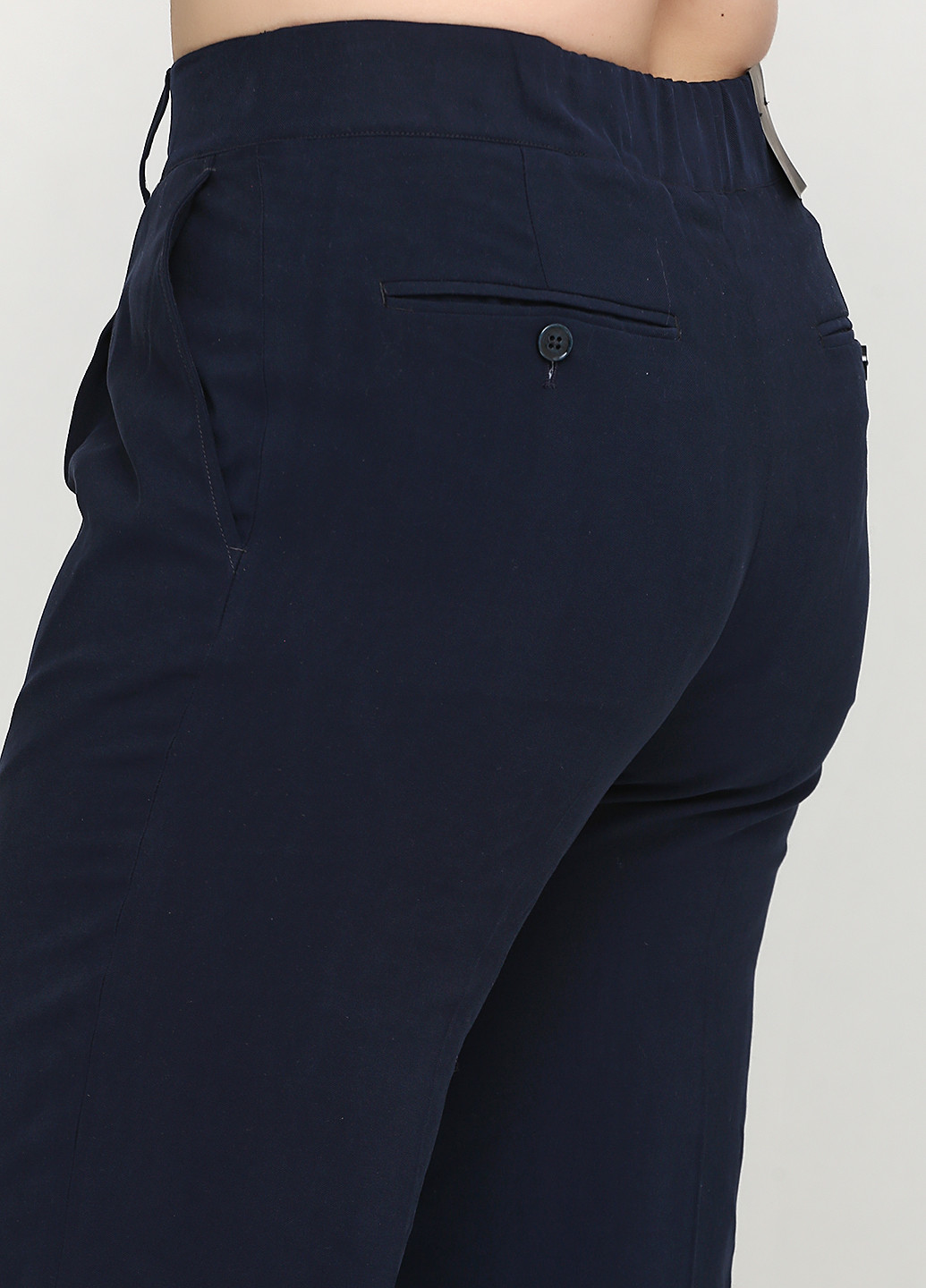 Темно-синие кэжуал демисезонные прямые брюки Zara