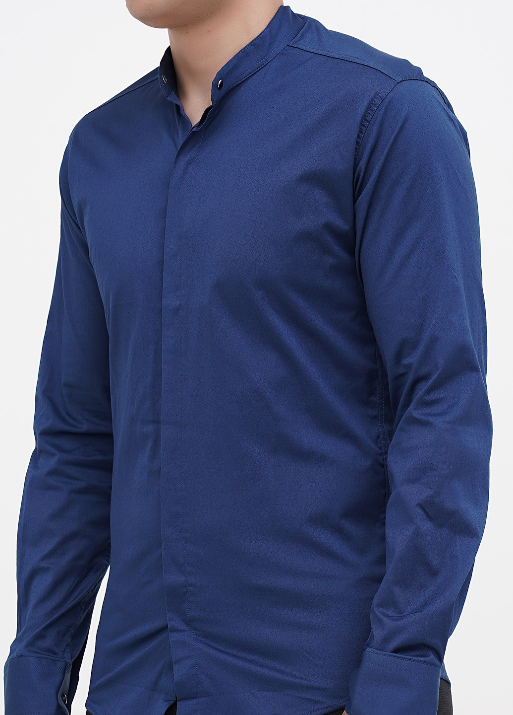 Синяя кэжуал рубашка однотонная Ruff