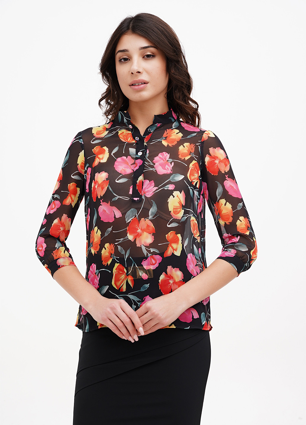 Чёрная блуза Sassofono Club