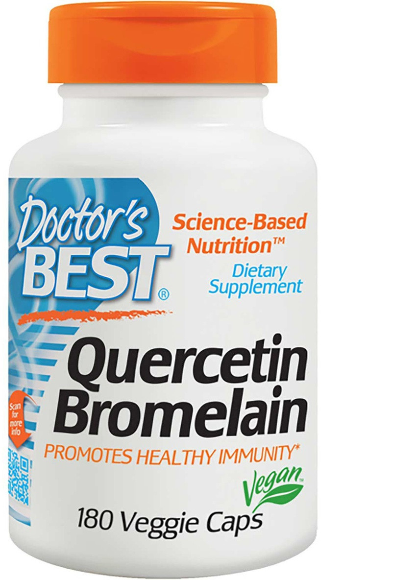 Кверцетин і Бромелайн, Quercetin Bromelain,, 180 капсул Doctor's Best (228292259)