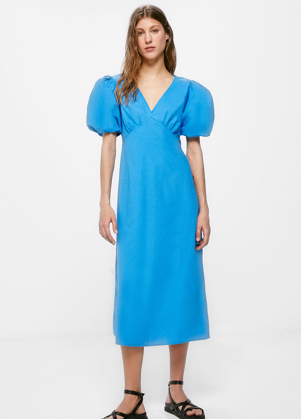 Голубое кэжуал платье Springfield однотонное