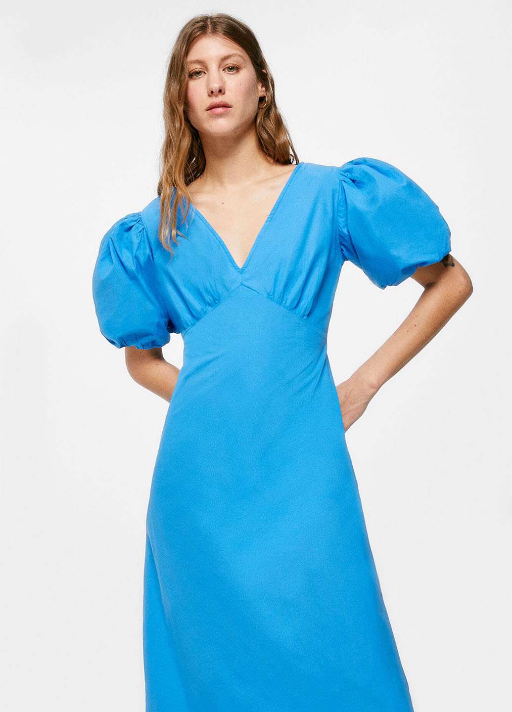 Голубое кэжуал платье Springfield однотонное