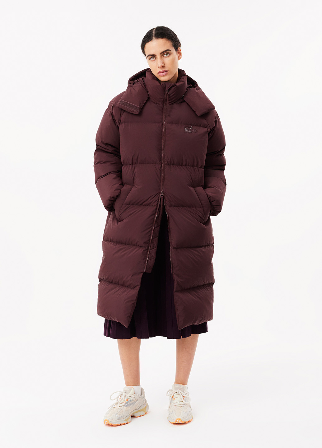Бордовый зимний Пуховик Lacoste