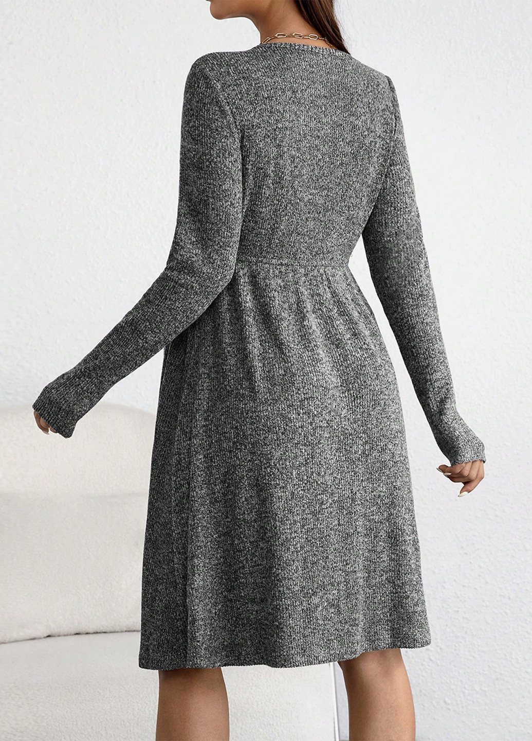 Серое кэжуал платье для беременных клеш SHEIN меланжевое