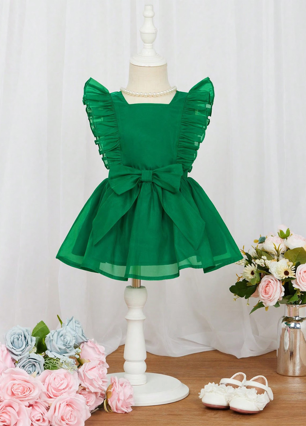 Зелений літній костюм (топ, спідниця) SHEIN