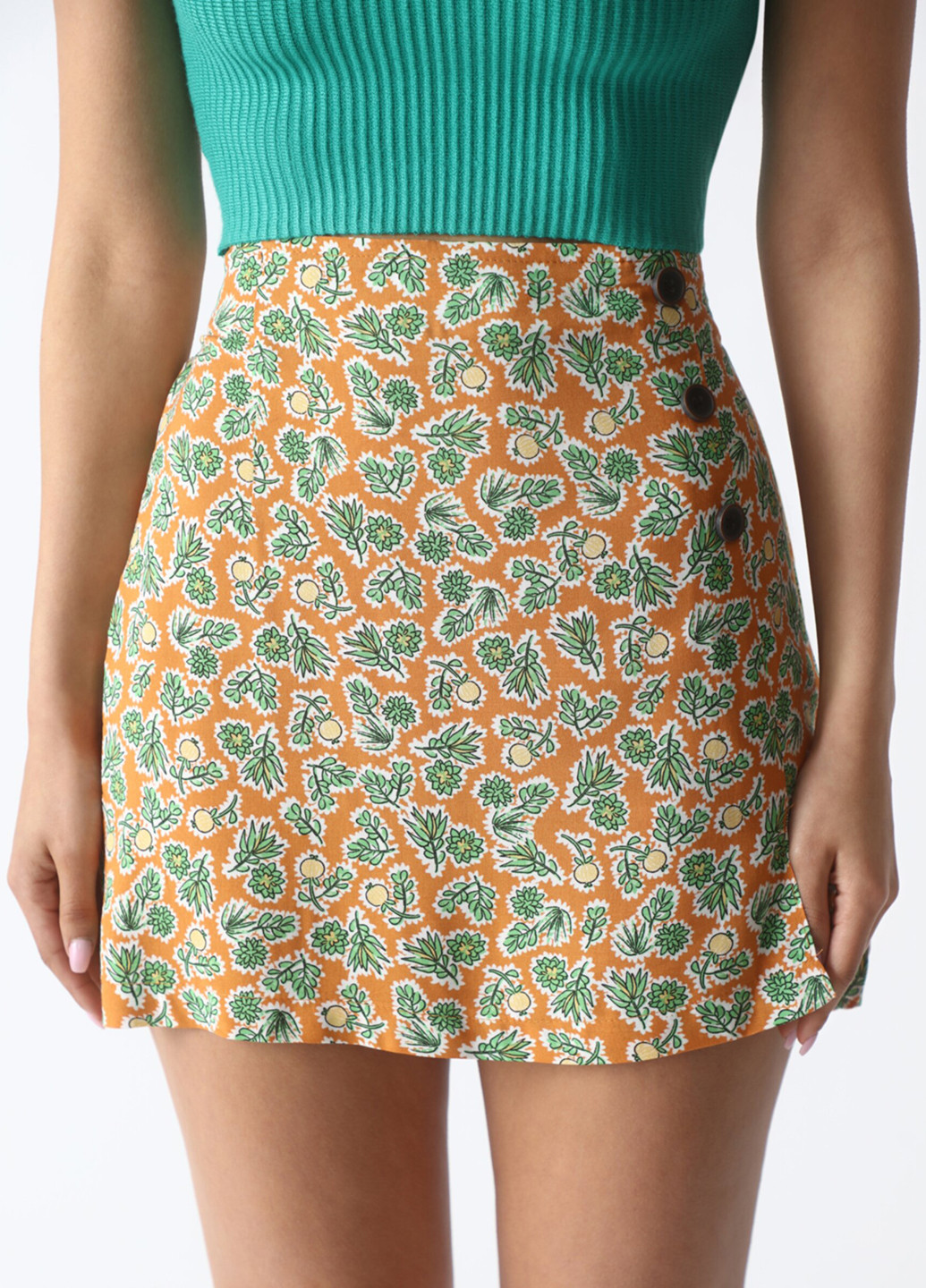 Оранжевая кэжуал с рисунком юбка Lefties
